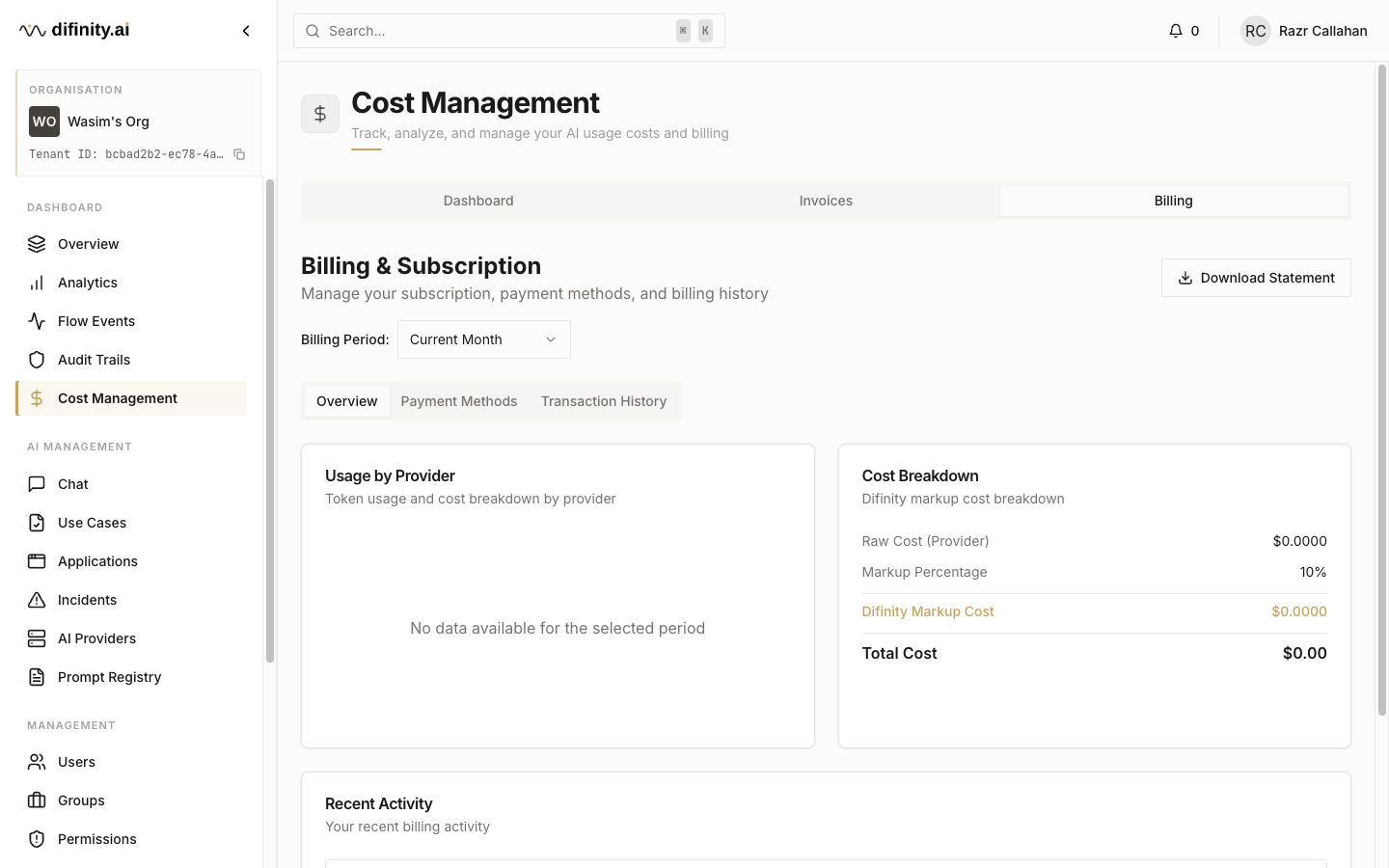 Cost management billing overview